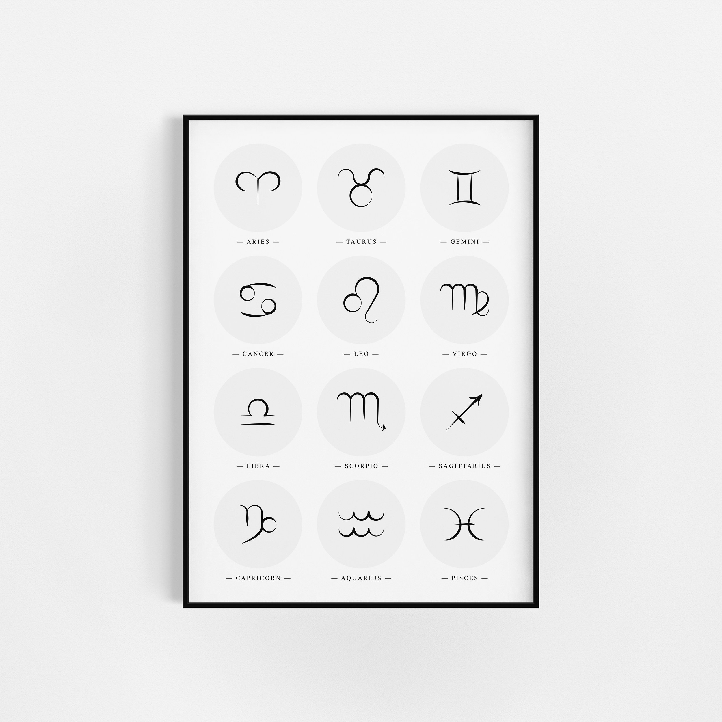 | d'impression Des Signes Du Zodiaque | Cadeau d'affiche Zodiac Astrologie Wall Decor Horoscopes Pri