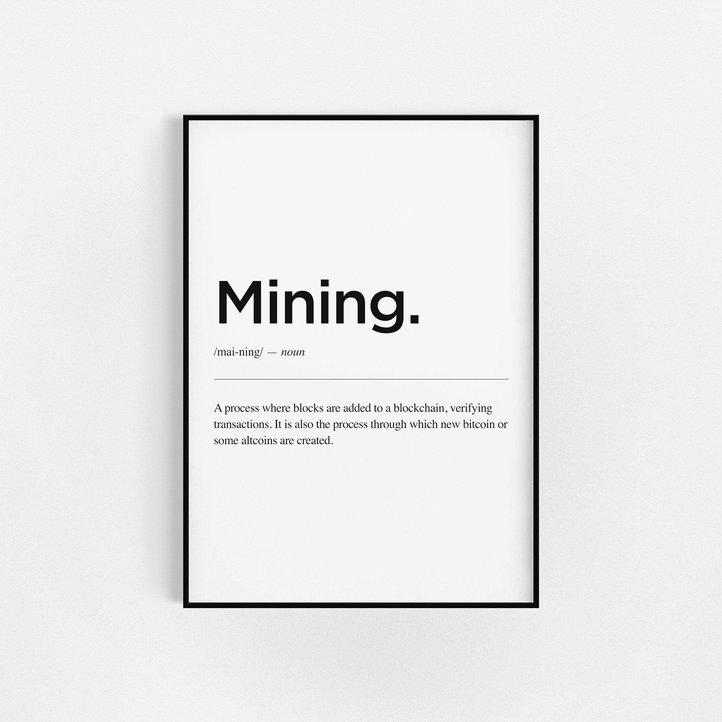 | d'impression de Crypto-Monnaie | Définition L'exploitation Minière d'affiche Bitcoin Crypto Cadeau