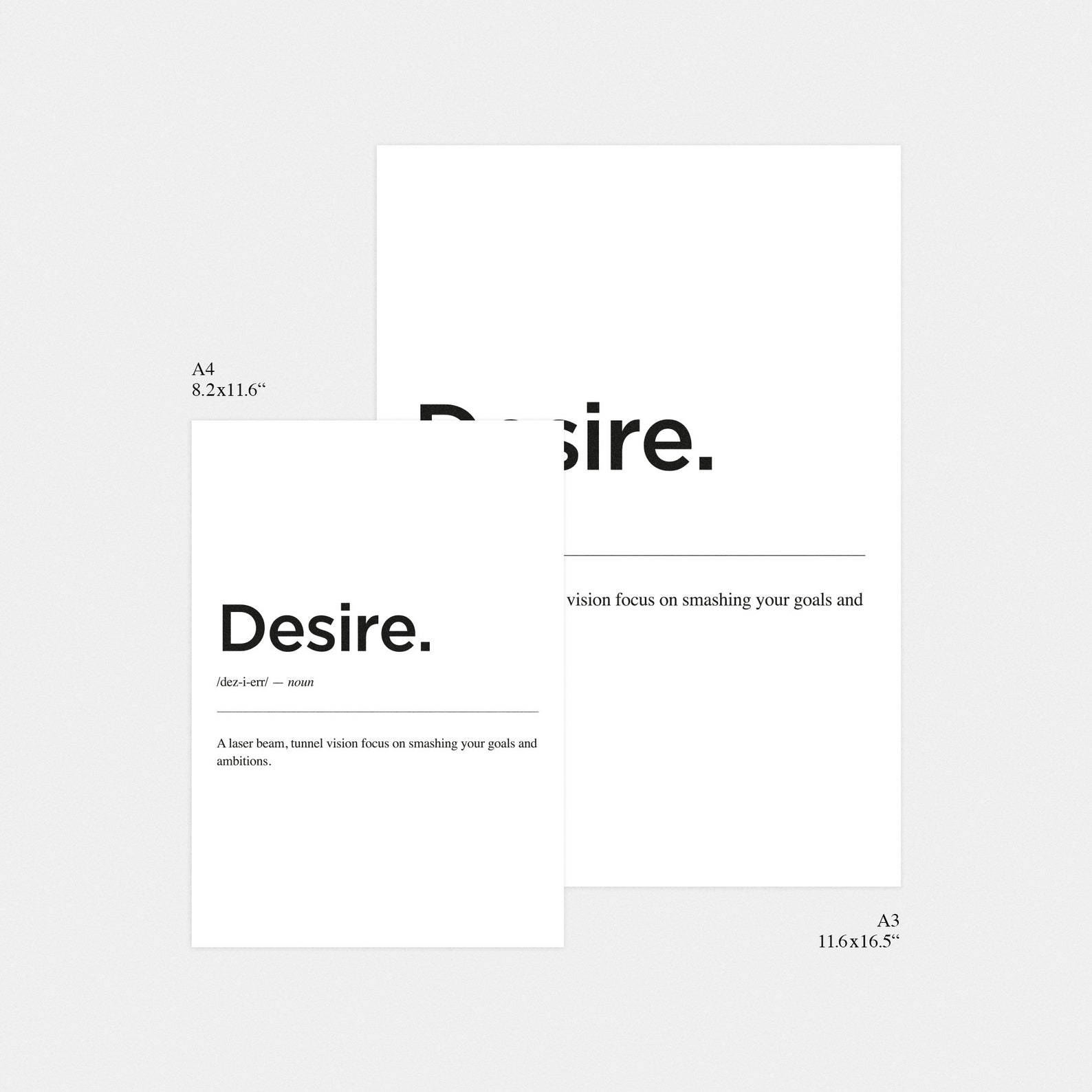 Desire Definition Home Office Print Inspirational Etsy