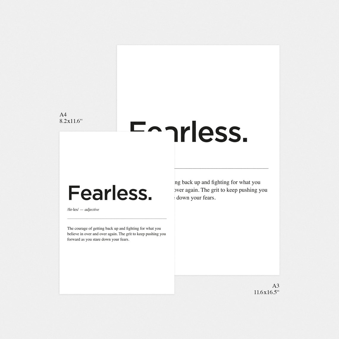 Fearless Definition Office Wall Art Home Office Prints Etsy