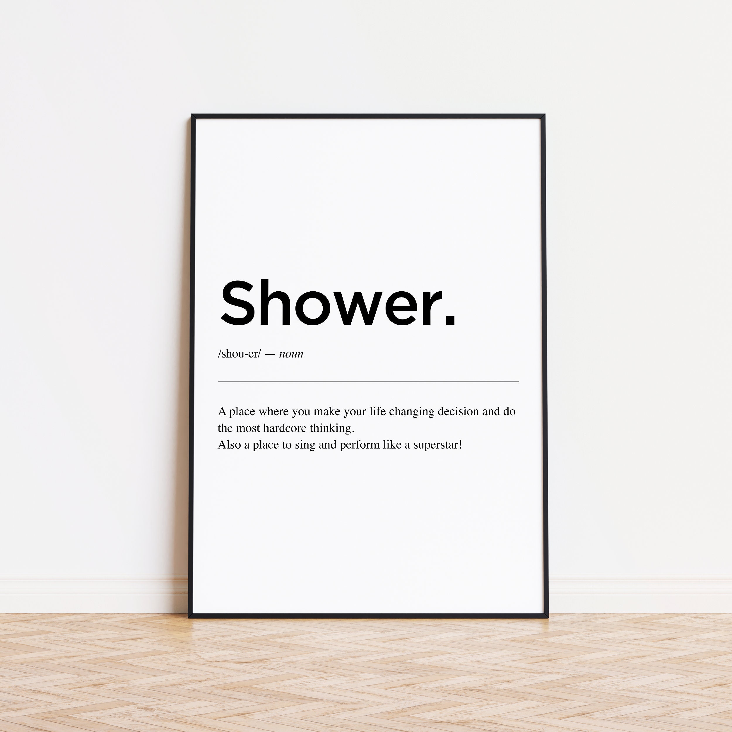Shower Definition Print Bathroom Sign Shower Wall Decor Etsy