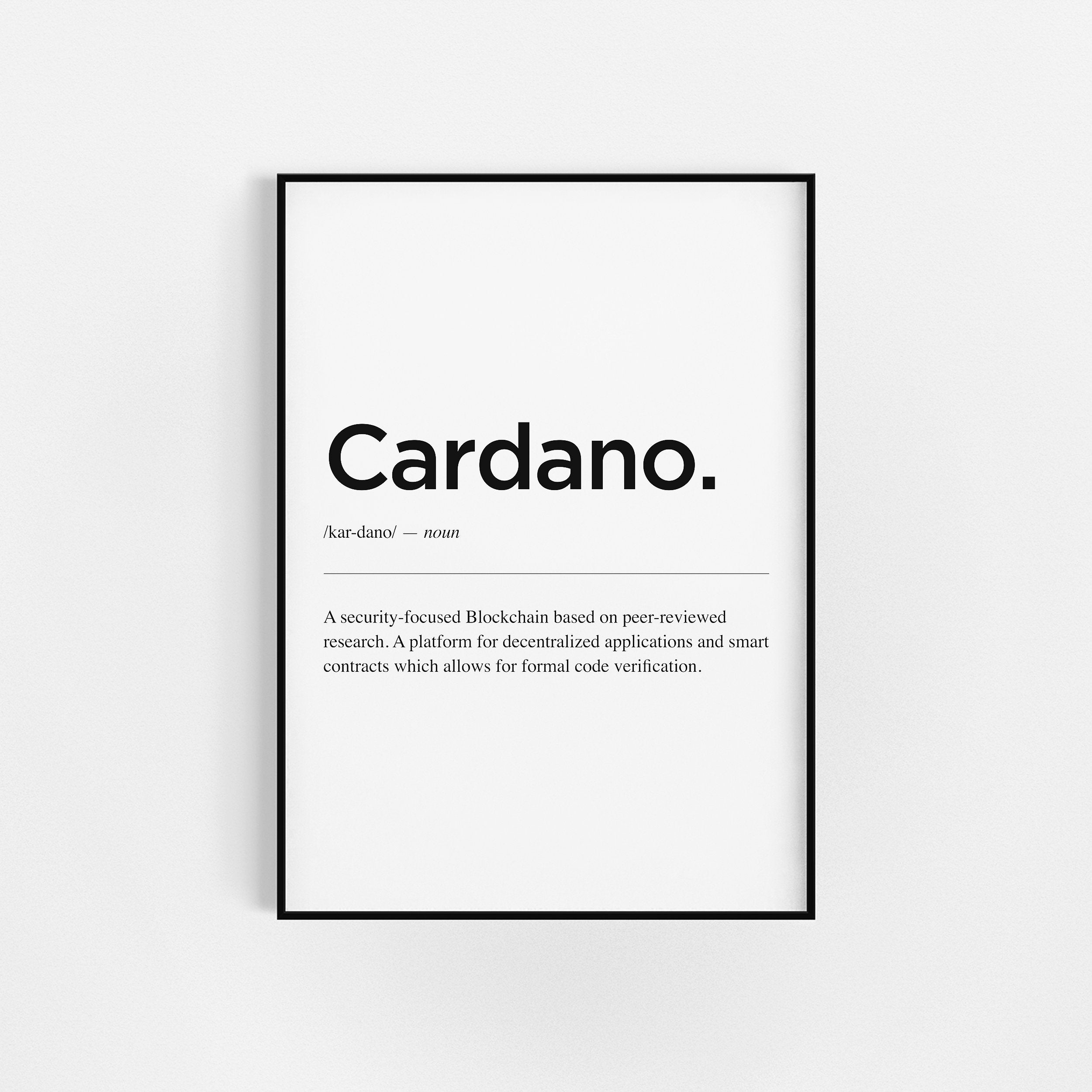 | d'impression de Crypto-Monnaie | Définition Cardano d'affiche Bitcoin Crypto Cadeaux Idées Décorat