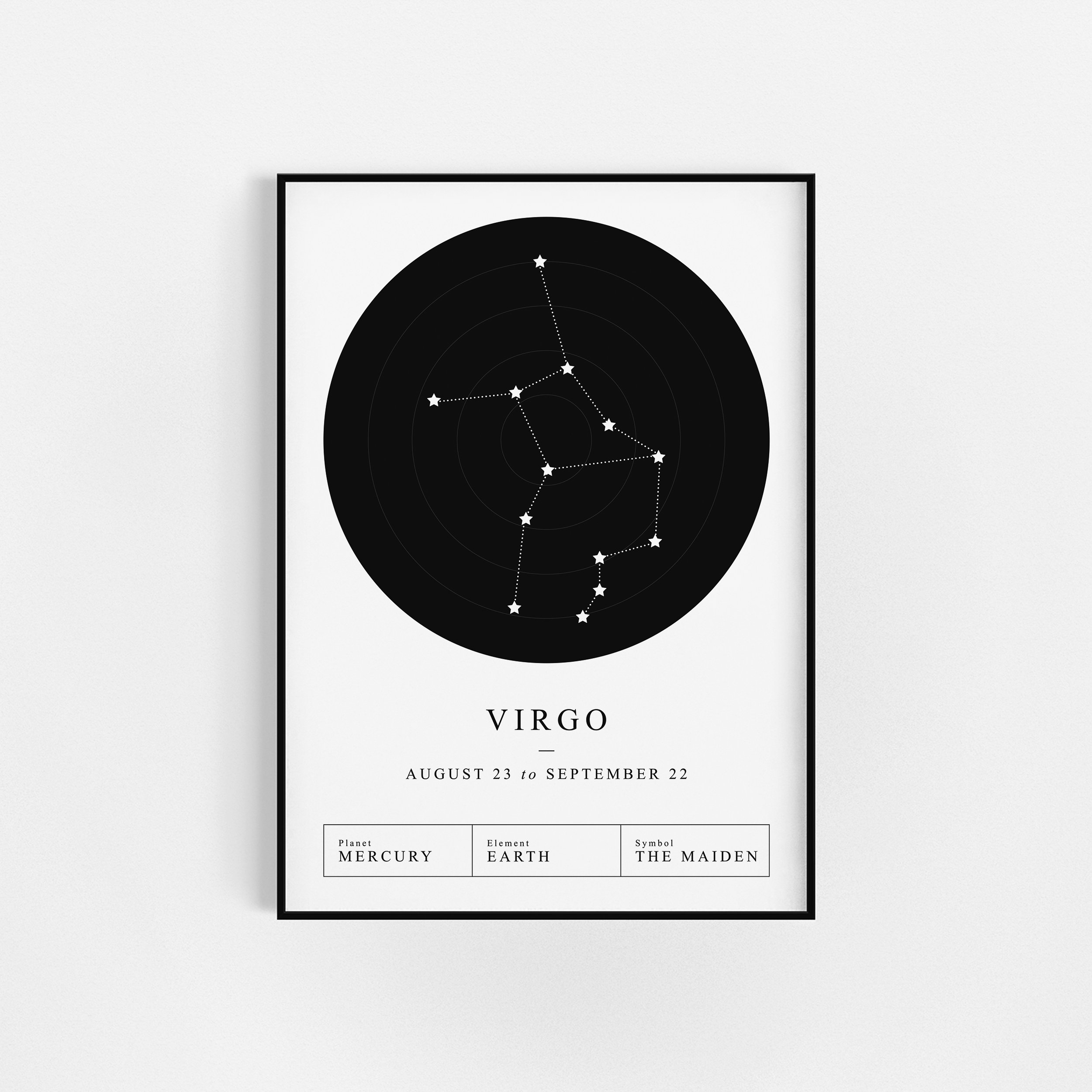| d'impression de La Constellation Vierge | Cadeau d'affiche Zodiac Astrologie Wall Decor Constellat