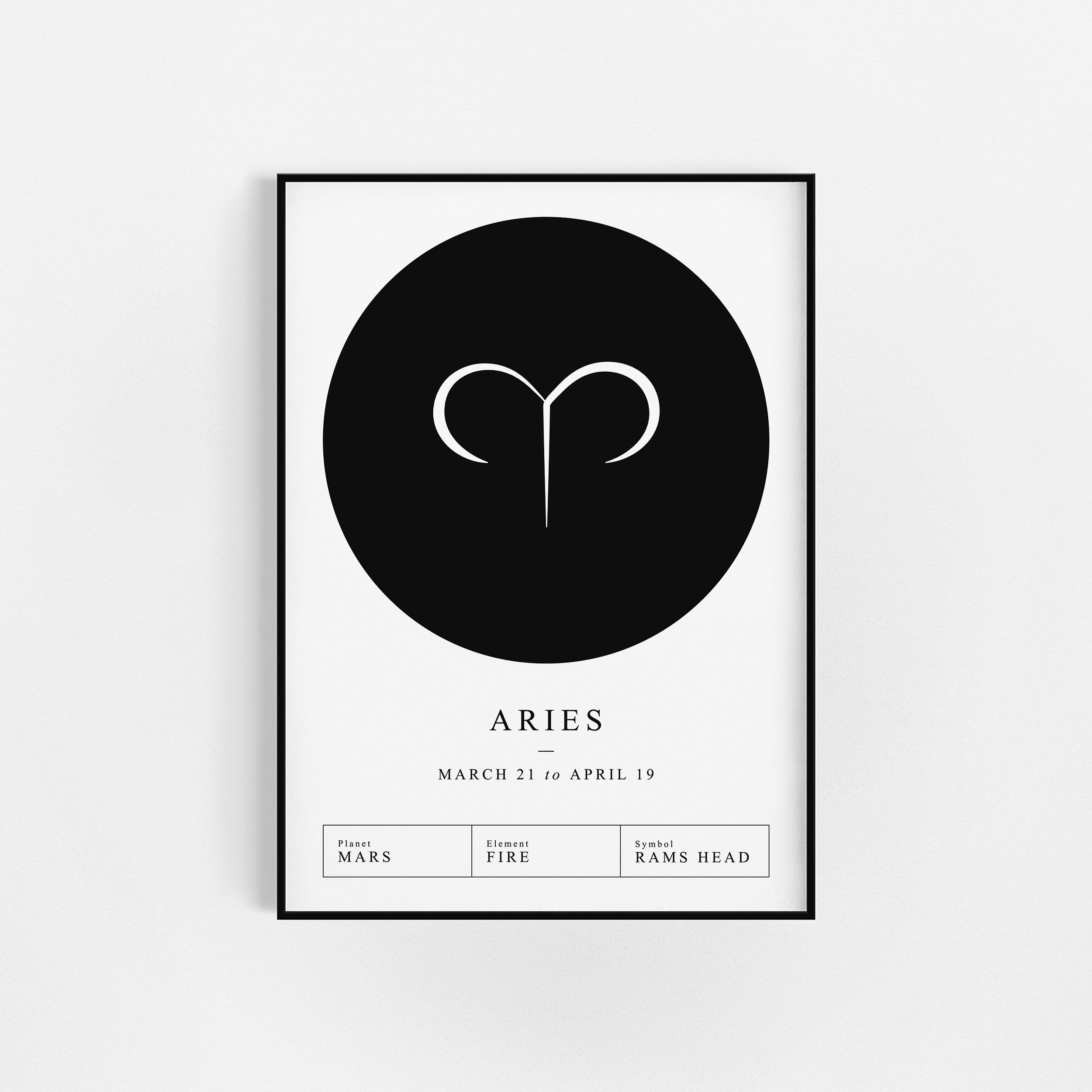 | d'impression Du Zodiaque Bélier | Cadeau d'affiche Zodiac Astrologie Wall Decor Horoscopes Prints 