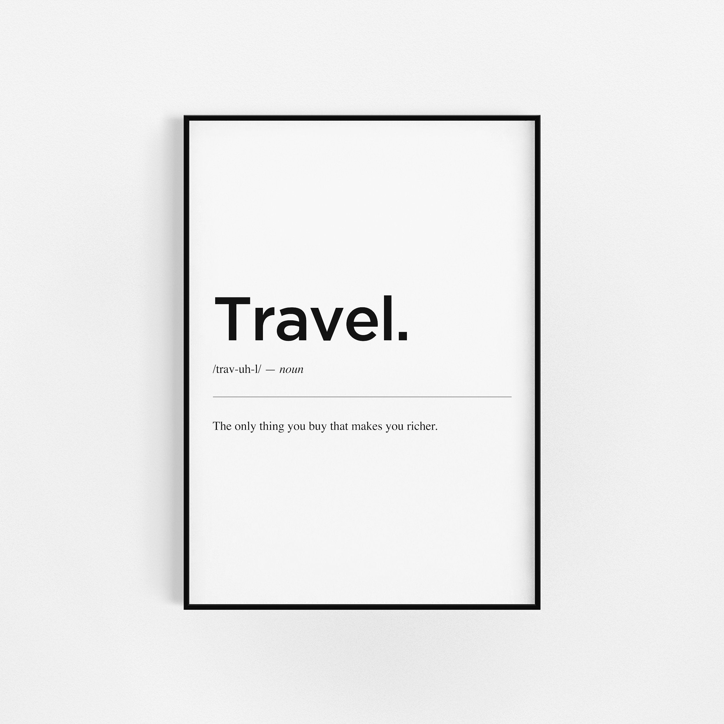 Définition de Voyage | d'art Mural Chambre à Imprimer Cadeaux Pour Les Amoureux Mural Art Définition