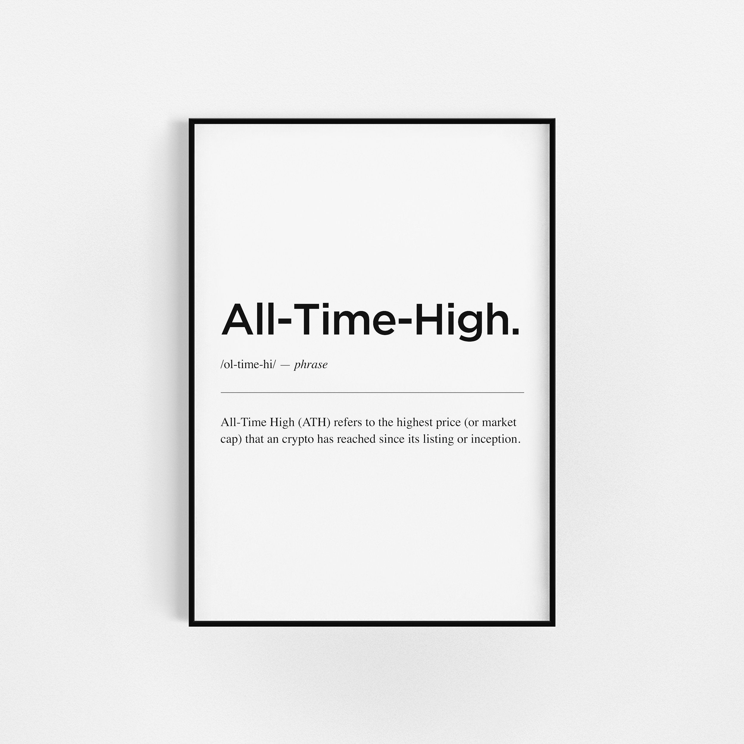 | d'impression de Crypto-Monnaie | Définition L'ath d'affiche Bitcoin Crypto Cadeaux Idées Décoratio