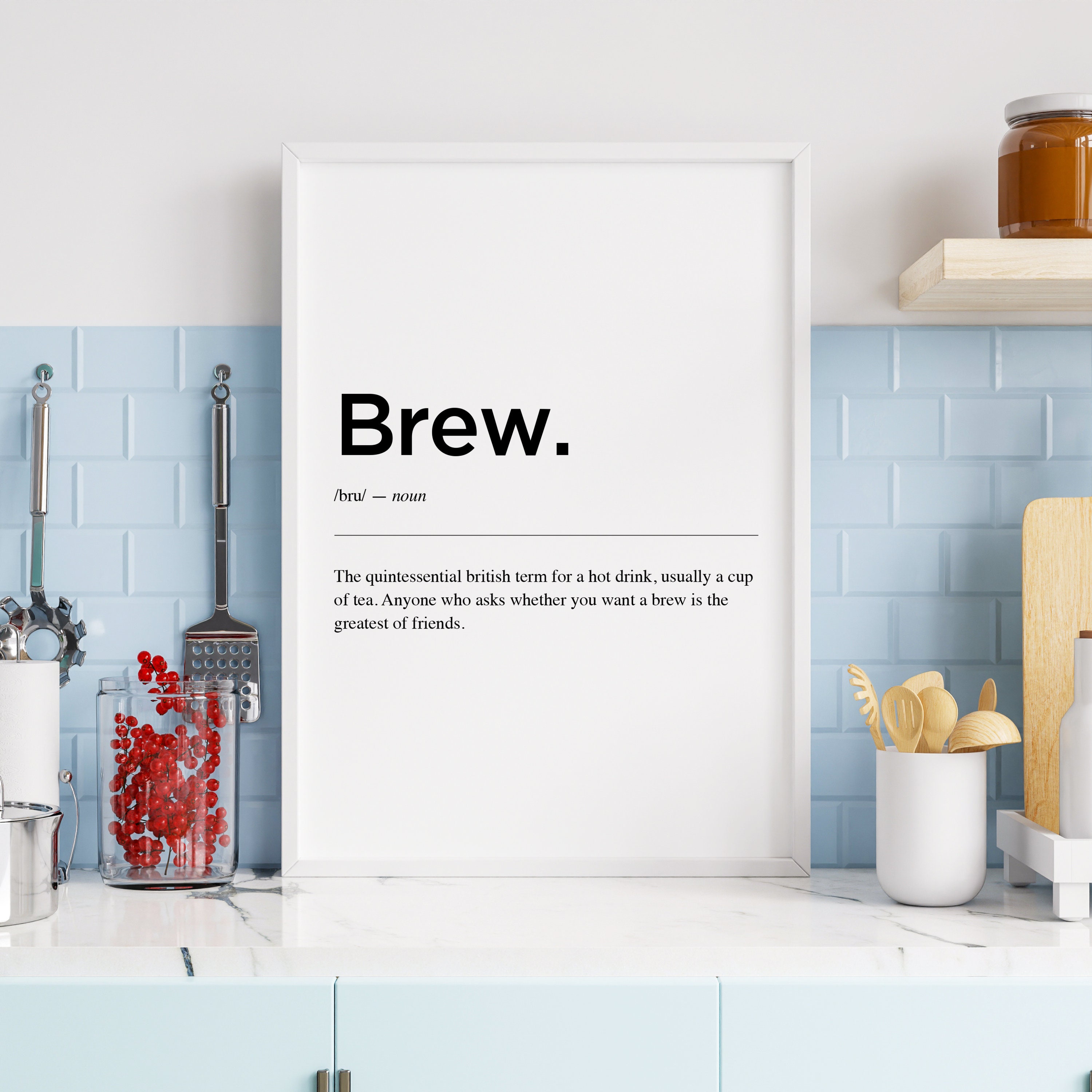 Brew Definition Funny Kitchen Print Kitchen Print Etsy