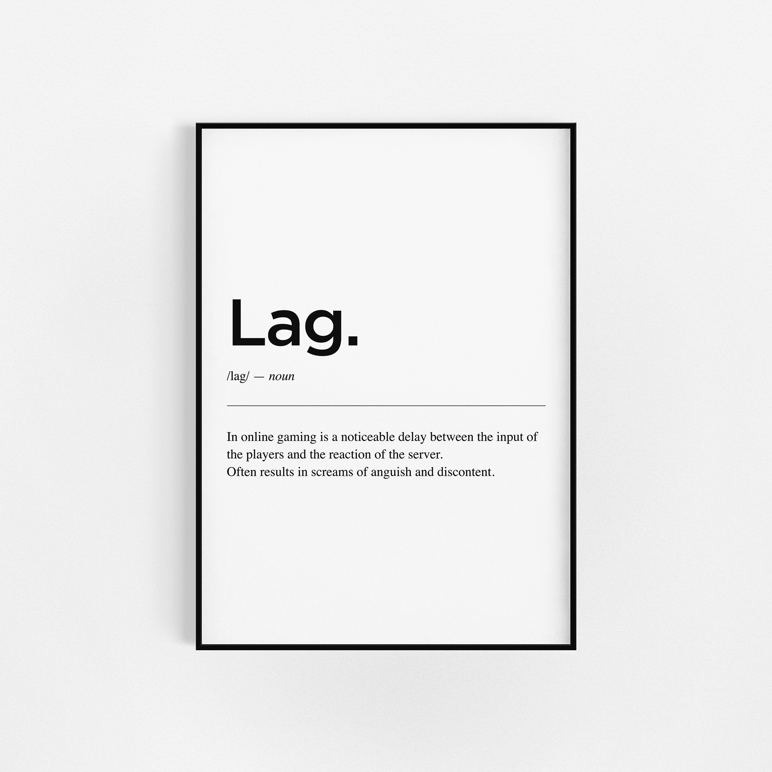 Définition Du Décalage | Cadeaux de Joueur Décor Jeu Jeu Wall Art Chambre à Coucher Garçons Print Af