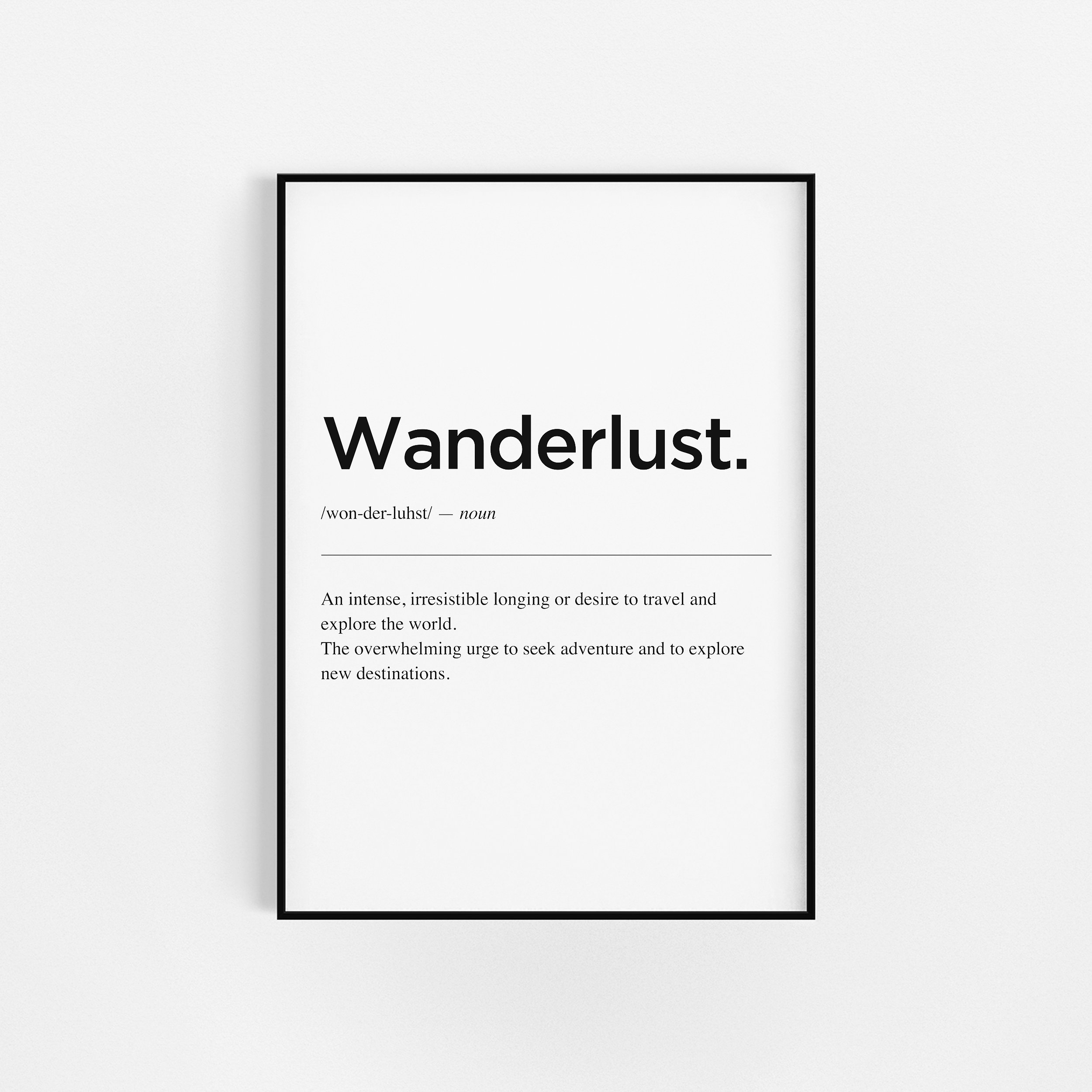 | d'impression Wanderlust Definition | d'art Mural de Voyage Chambre à Imprimer Mural Art Définition