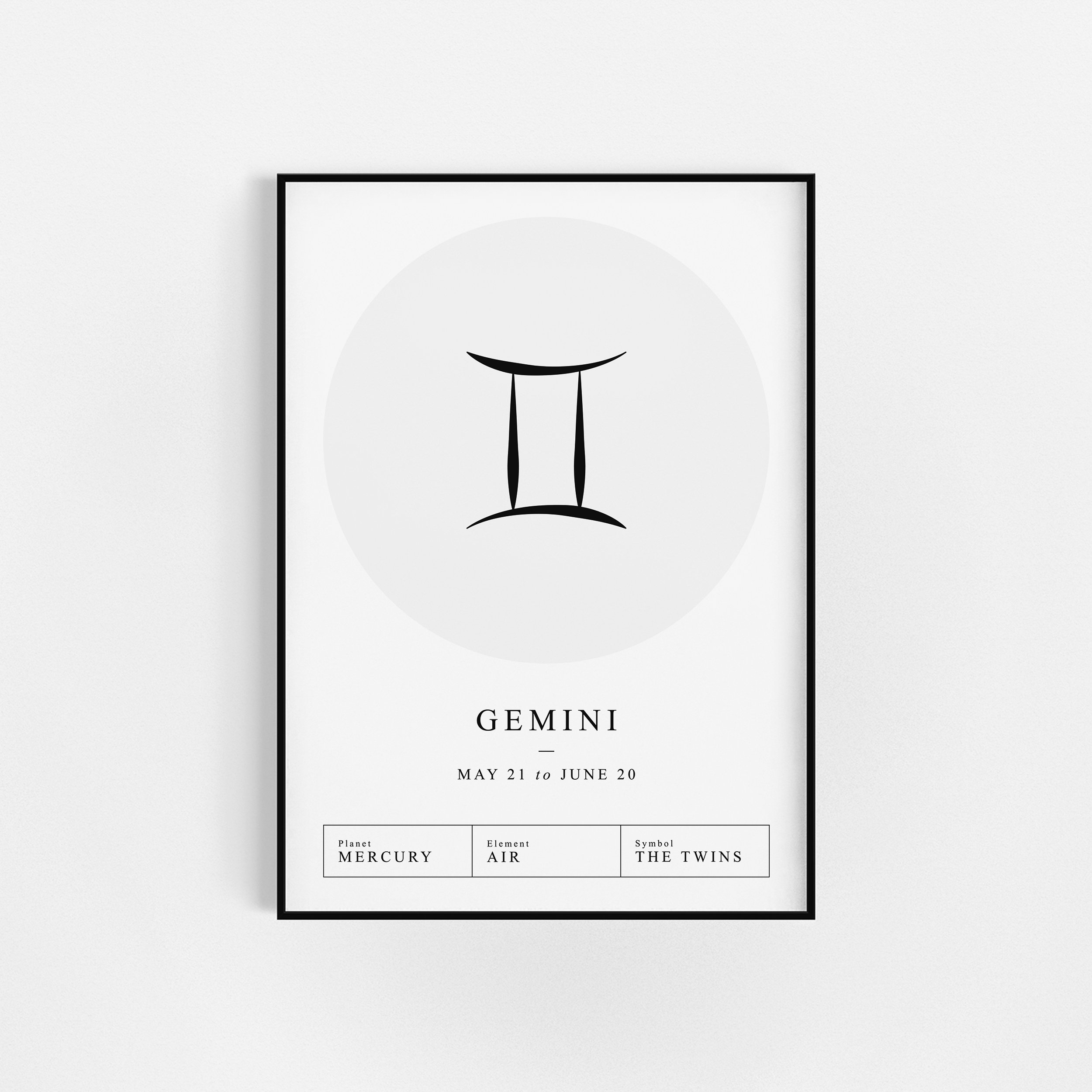 | d'impression Du Zodiaque Gémeaux | Cadeau d'affiche Zodiac Astrologie Wall Decor Horoscopes Prints