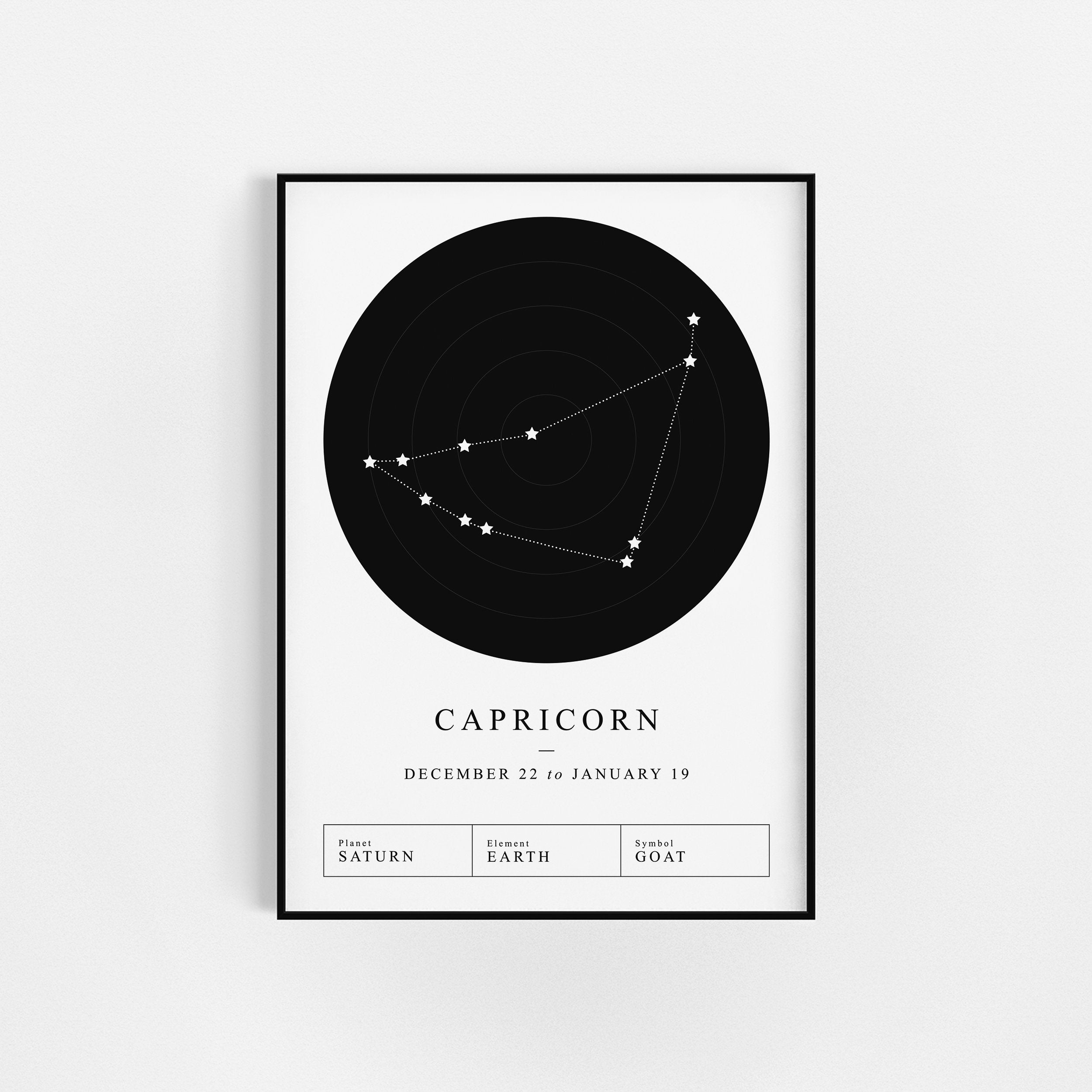 | d'impression Capricorne Constellation | Cadeau d'affiche Zodiac Astrologie Wall Decor Constellatio