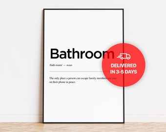 Bathroom Definition Meaning Quote Wall Art Print Poster. - Etsy UK
