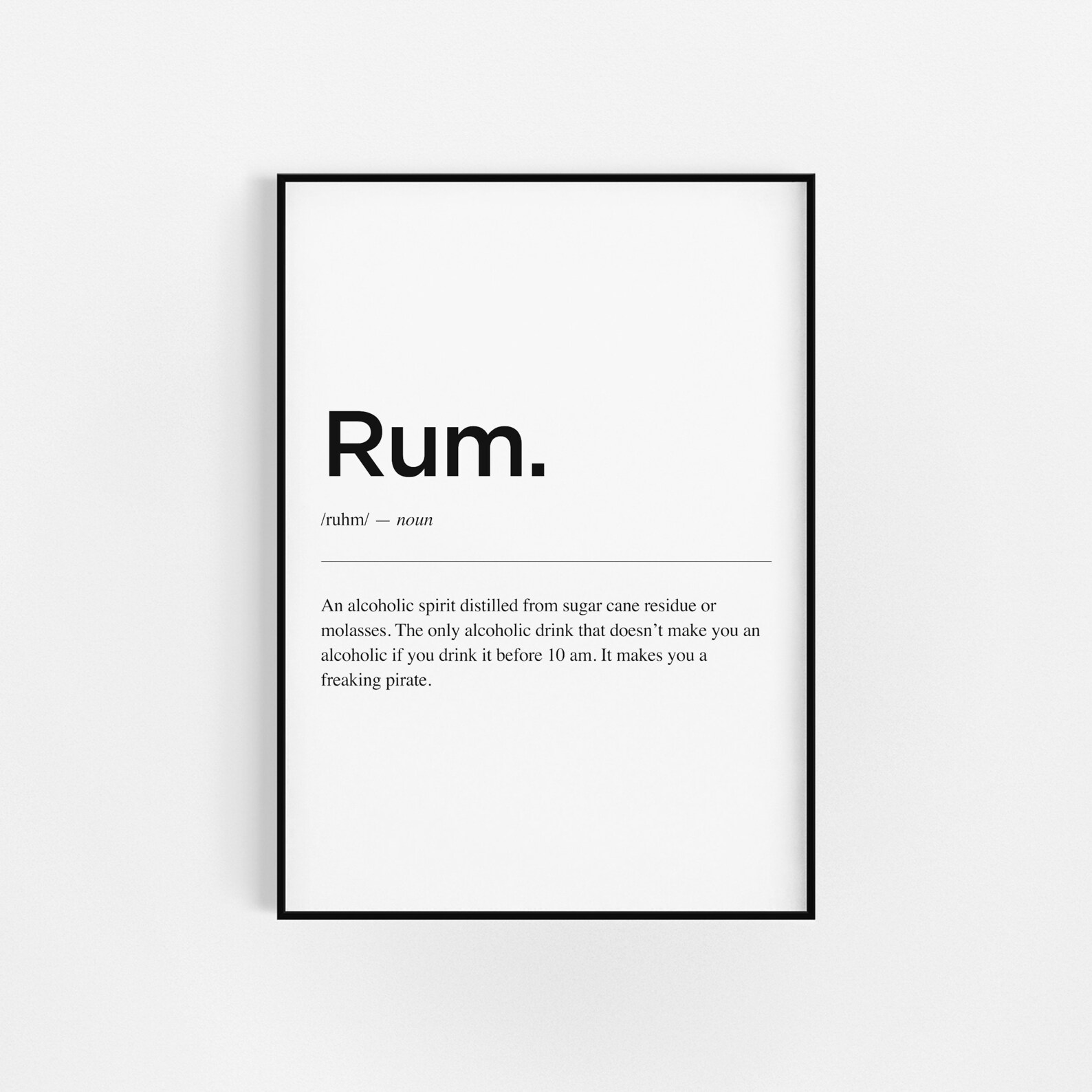Rum Definition Wall Print Bar Poster Kitchen Prints Home Etsy