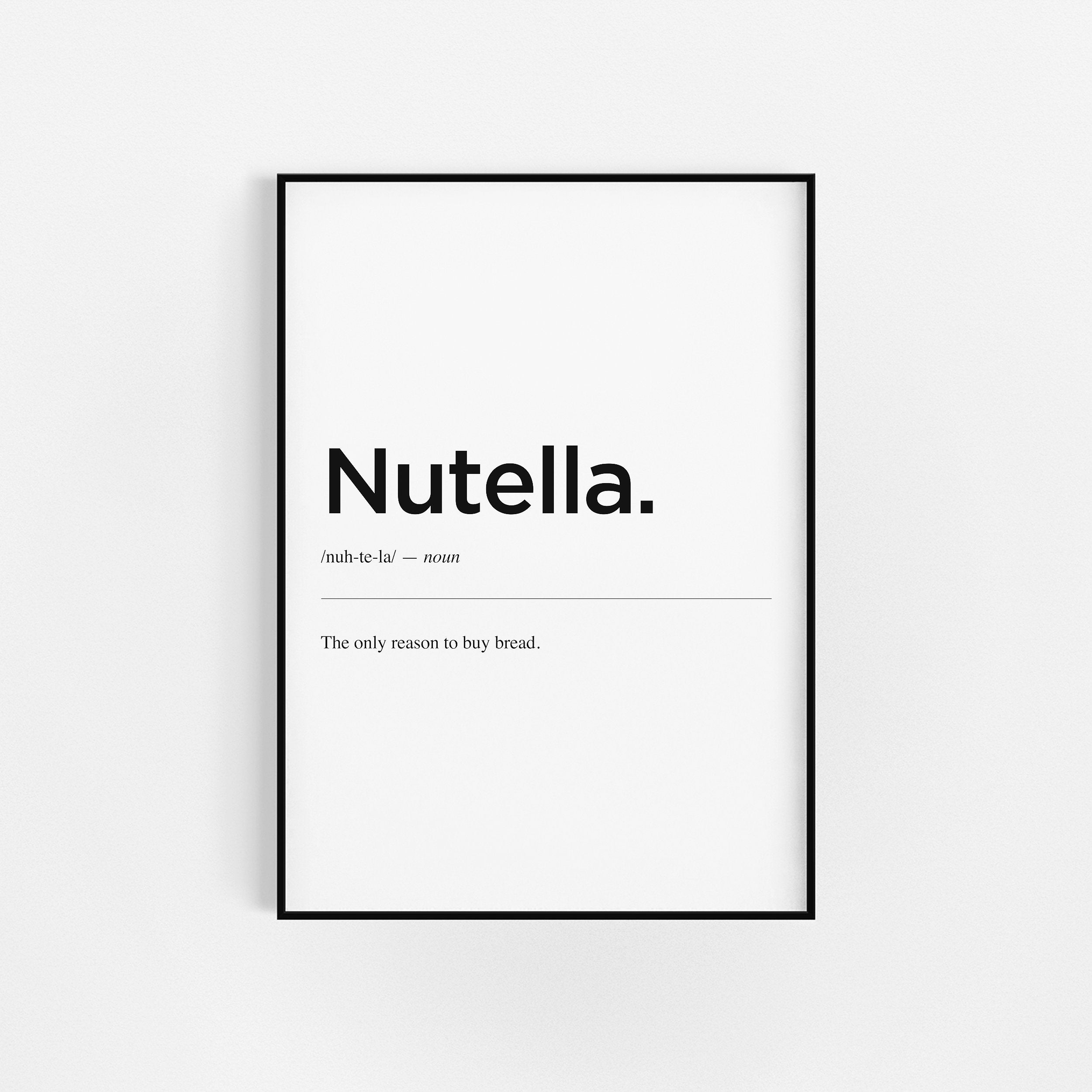 Nutella Définition | d'impression de Cuisine Décor Nutella Estampes Devis d'affiches Alimentaires Dr