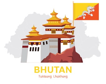 Bhutan Cartoon - Etsy