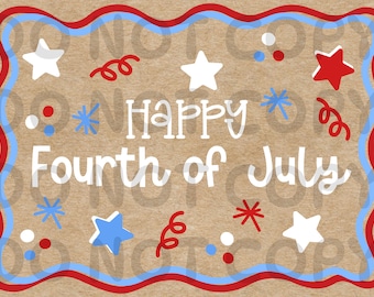 Banner per il 4 luglio / Modello Canva (Download digitale) / Mockup / 48 x 36 pollici