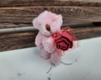 Cute Tiny Teddy Bear with/without a Rose