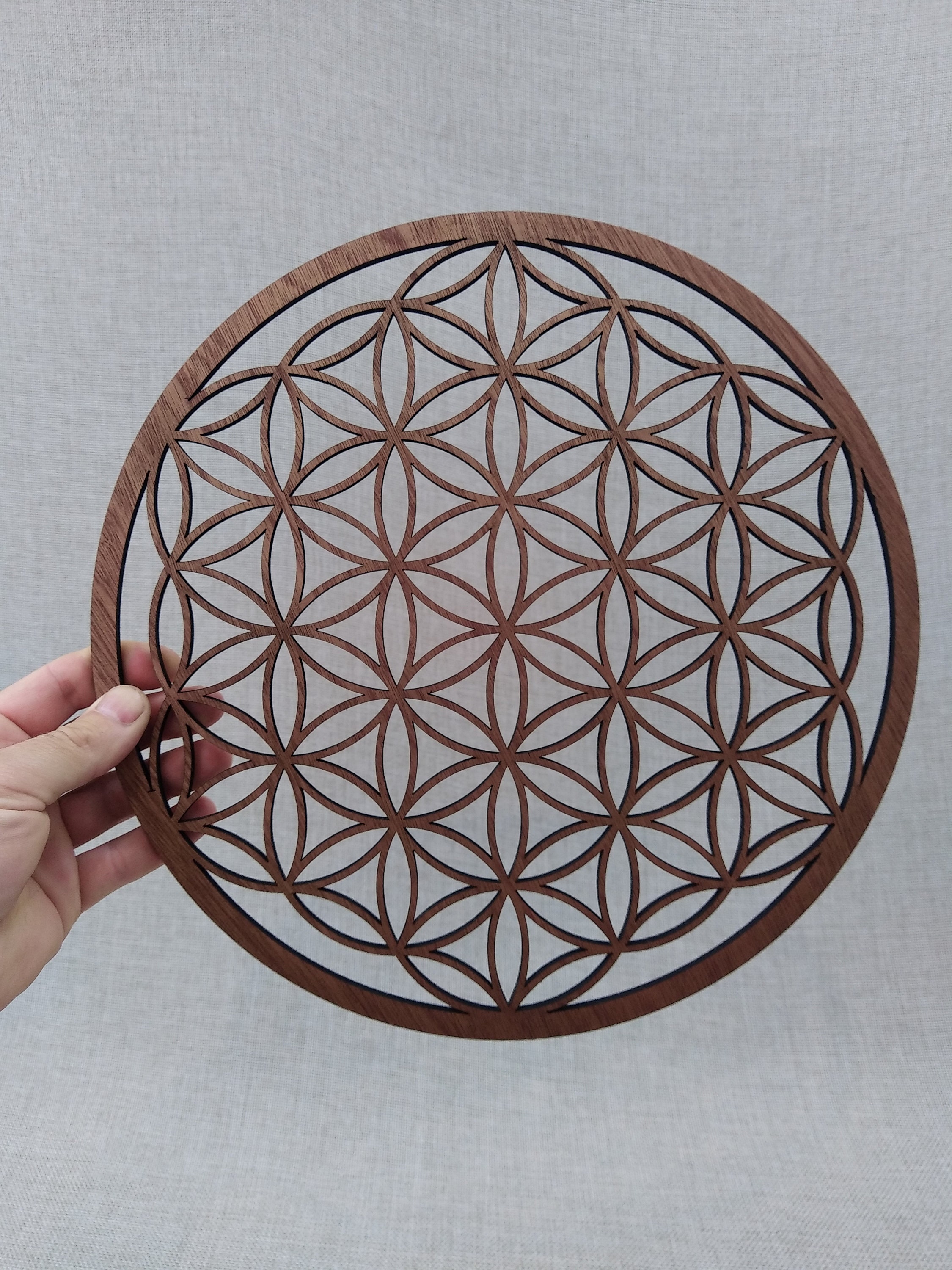 Fleur de Vie Bois, Recharge Les Pierres, Énergies Positives, Déco Murale