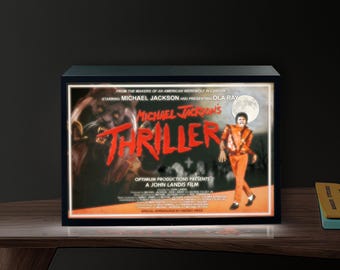 Michael Jackson Thriller Lightbox: 3D Printed LED Light Up Wall Art 80s Music Retro Decor