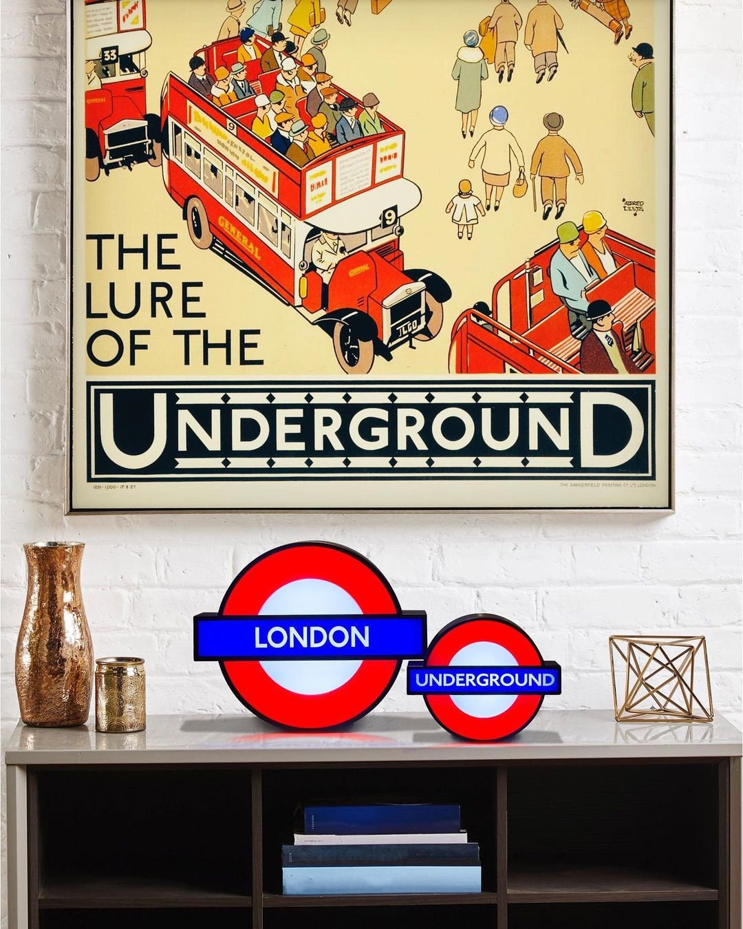 Underground Sign Lightbox - 15 Inserts, Living Room Table