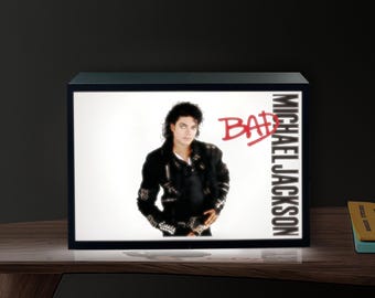 Michael Jackson "Bad" Lightbox: 3D Printed LED Light Up Wall Art Music Room Decor
