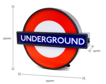LONDON UNDERGROUND SIGN LIGHT BOX 10 STATION INSERTS LED NICE GIFT 