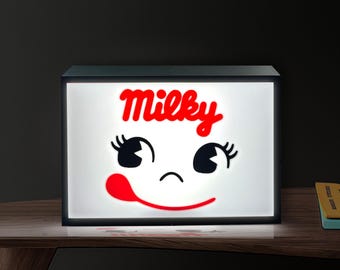Milky Face Japan Lightbox: 3D Printed LED Light Up Japan decor Wall Art