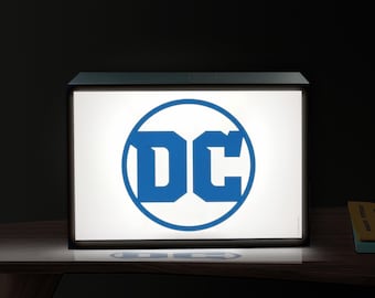 DC Comics Logo Lightbox: 3D Printed LED Light Up Sign Comic Book Superhero Wall Art Decor