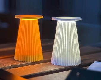 Mini lampe de bureau Art déco • Lampe de table LED imprimée en 3D • Lampe d'ambiance rechargeable USB