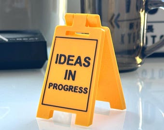 3D Printed Mini Floor Sign – Custom PLA Plastic Desk Decor