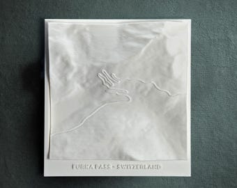 Furka Pass 3D Track Art: Swiss Mountain Road, Racing Fan Gift