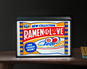 Ramen ist Liebe Lightbox: 3D Gedruckte LED Leuchten Wand Kunst Japan Dekor Wandkunst