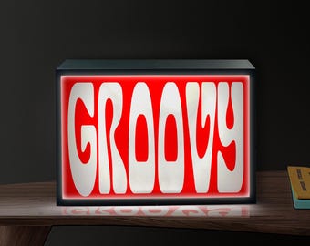 Groovy 70s Lightbox: 3D Printed LED Light Up Wall Art