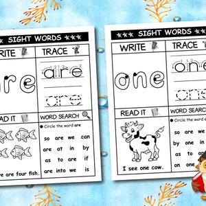 100 Printable Sight Words Practice Worksheets My 1st 100 | Etsy