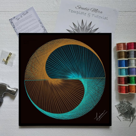 Yin Yang DIY String Art Masterclass, Full Art Kit With Metallic