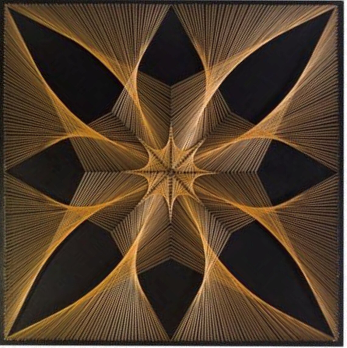 DIY String Art Kit Square Geometric Flower Wall Art Kit Etsy