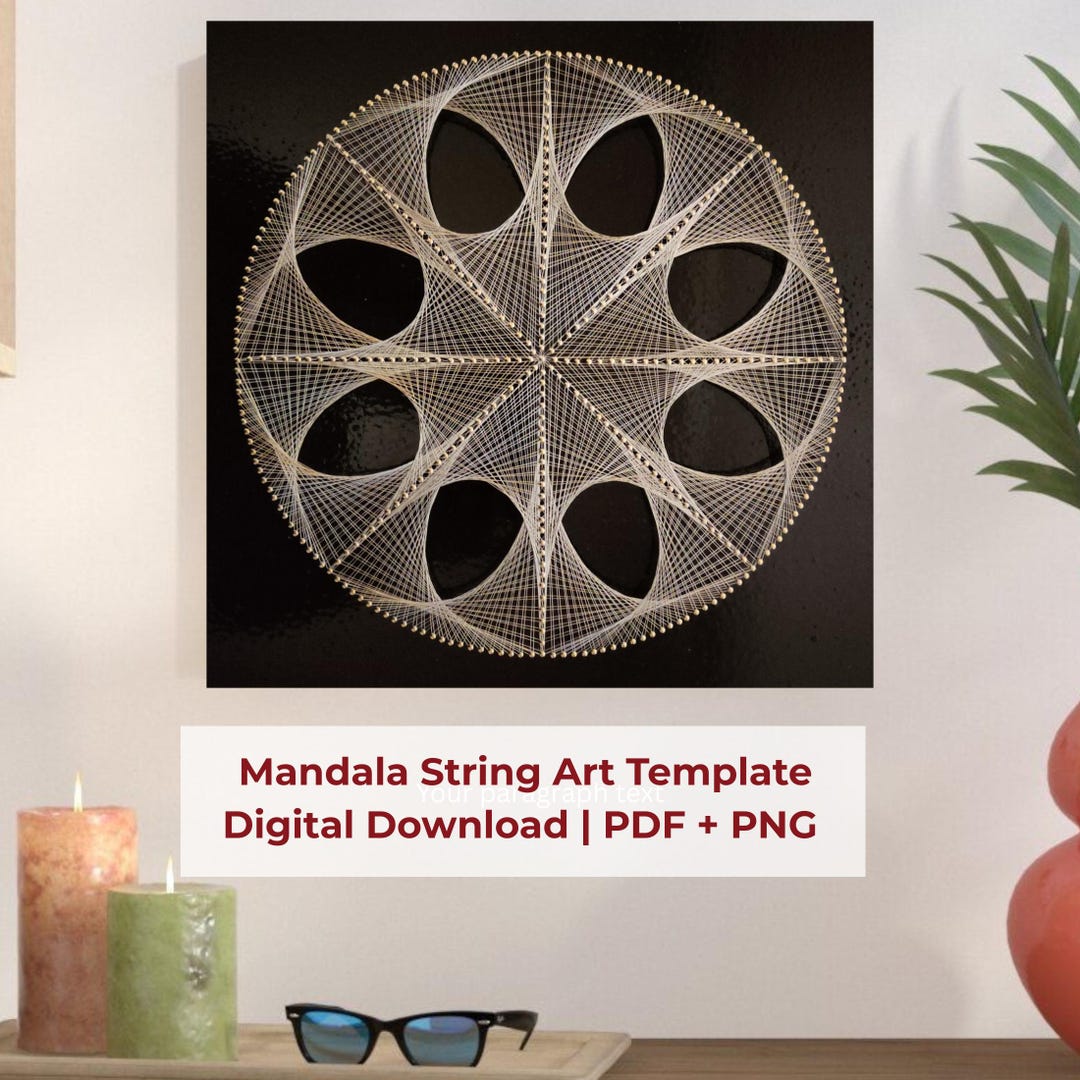 DIY String Art Mandala Template | 3D Nail Art Wall Hanging Pattern ...