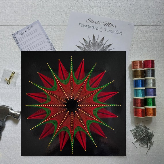 DIY Sun Mandala, Star String Art Kit for Adults, DIY Mantle Decor