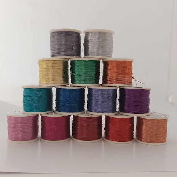 Metallic Embroidery Thread Set – Strong Craft Cord for String Art, Embroidery Floss, Macramé & Jewellery Making, 16 Colours