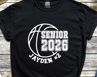 Personalized Basketball Senior Night T-Shirt: Custom Name & Number