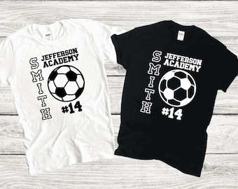Custom Soccer Team T-Shirt: Personalized School & Name