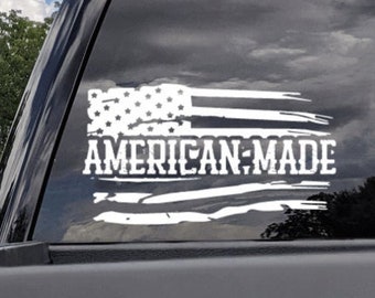 US Flag American Made Truck Decal, US Flag Decal, USA Flag Stickers, American Made Decal, American Made Sticker