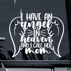 Calcomanía para coche "Mamá Ángel en el Cielo": Regalo conmemorativo