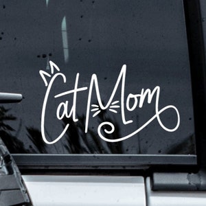 Calcomanía para coche de mamá gata: vinilo resistente a la intemperie