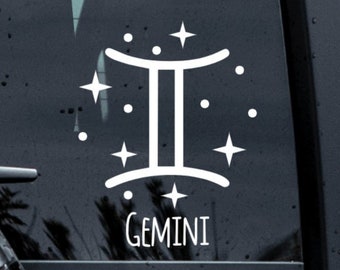 Gemini Vinyl Decal, Gemini Sign Car Decal, Gemini Sign Stickers, Gemini Decals, Astrology, Zodiac Sign Decals