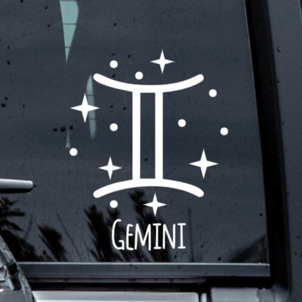 Gemini Vinyl Decal, Gemini Sign Car Decal, Gemini Sign Stickers, Gemini Decals, Astrology, Zodiac Sign Decals