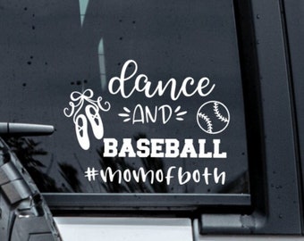 Dance and Baseball Mom Decal: Weather-Resistant Car Sticker