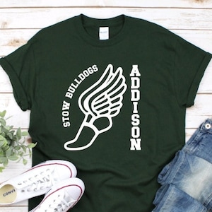 Track and Field with School and Name T-Shirt, Cross Country T-Shirts, Track Mom Shirts, Track Gifts, Cross Country Mom, Running Tees