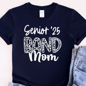 Senior &#39;26 Leaopard Band Mom Shirt - Senior Band Mom Shirt