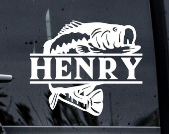 Personalized Bass Fish Decal: Custom Fishing Boat Sticker